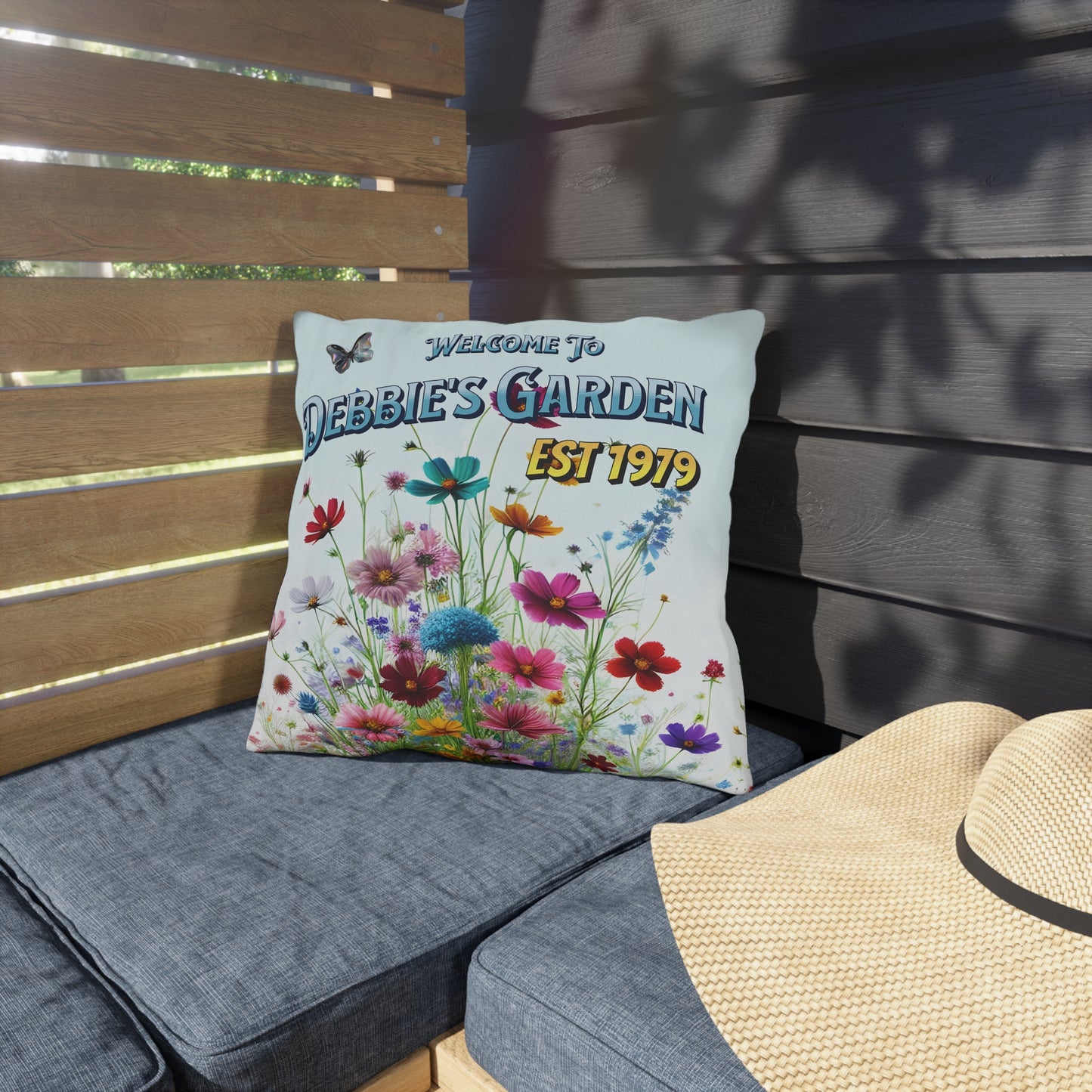 "Welcome To My Garden" Personalized Indoor/Outdoor Pillow