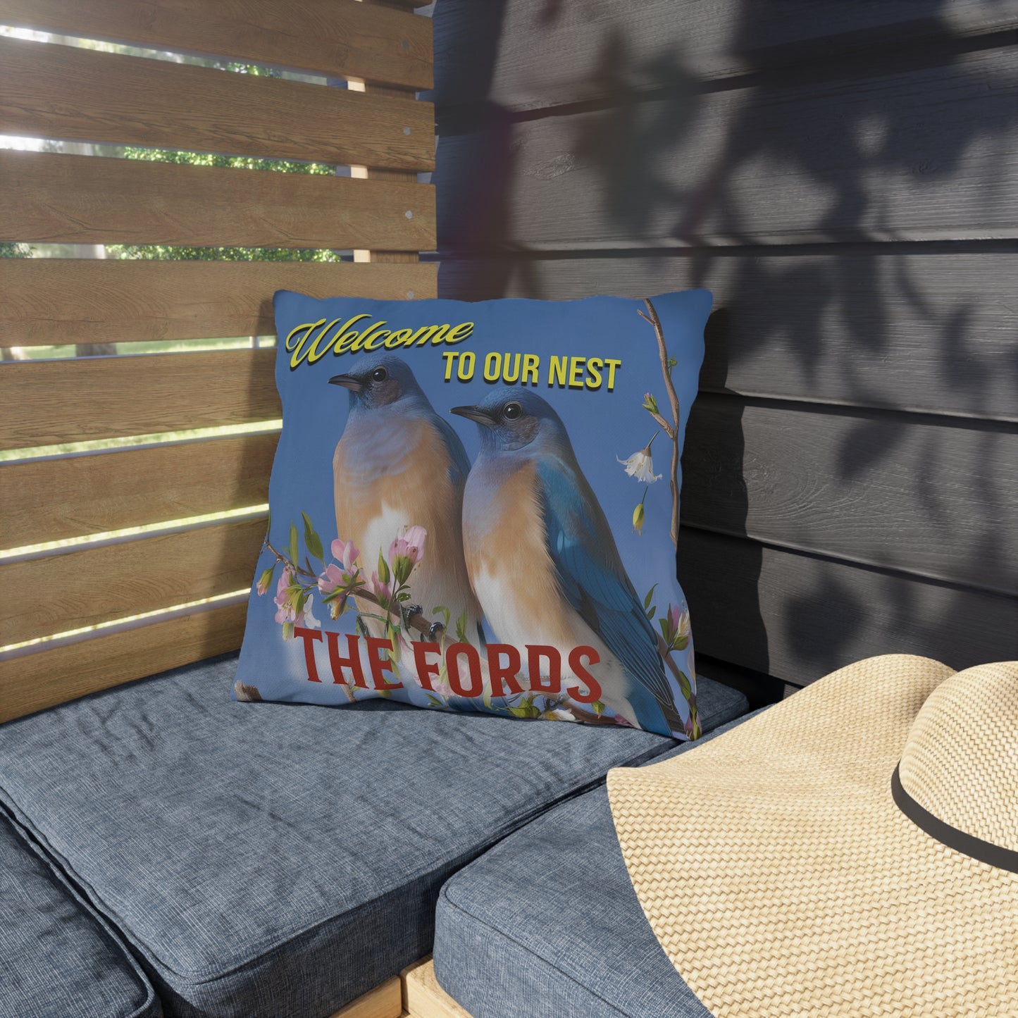"Welcome To Our Nest" Personalized Indoor/Outdoor Pillow