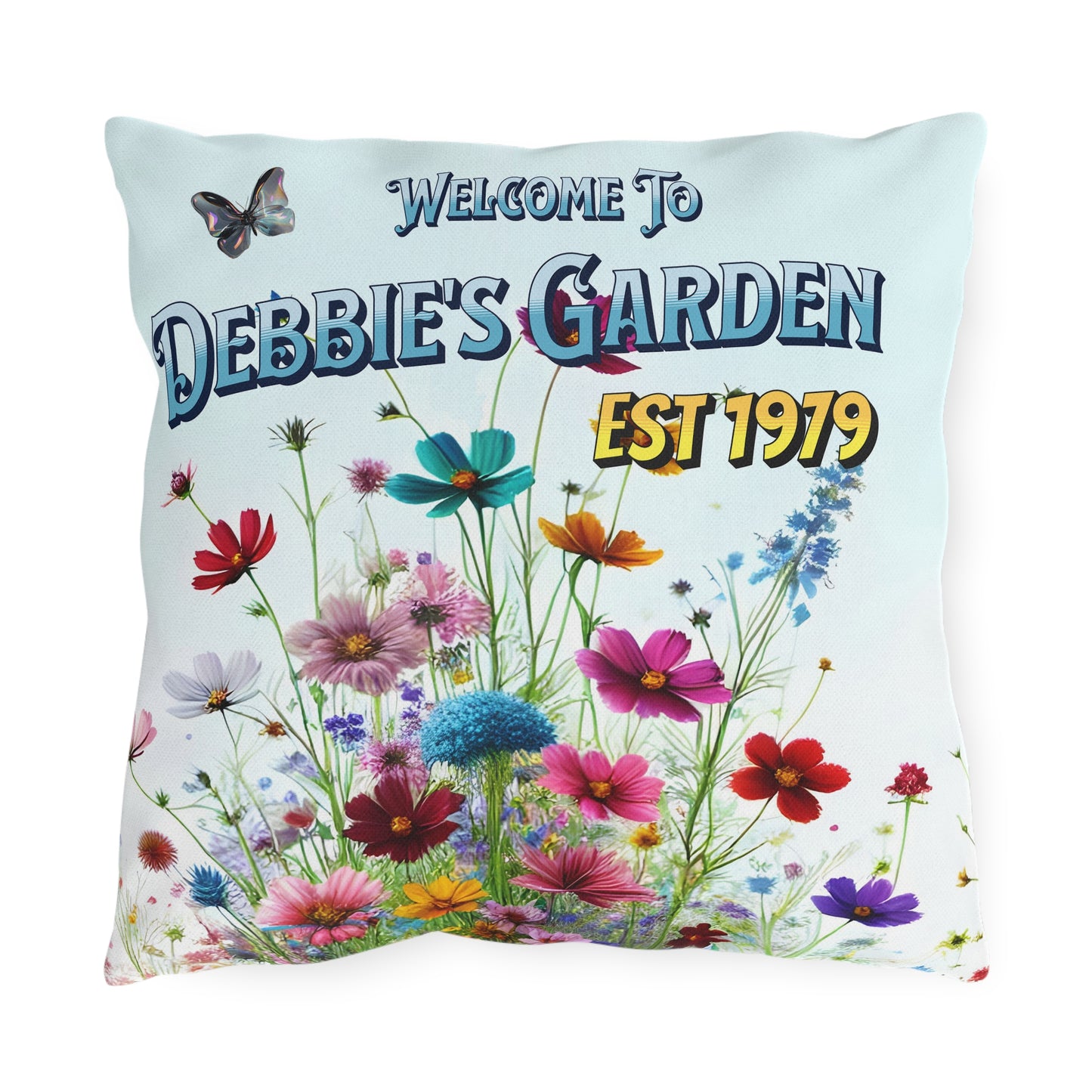"Welcome To My Garden" Personalized Indoor/Outdoor Pillow