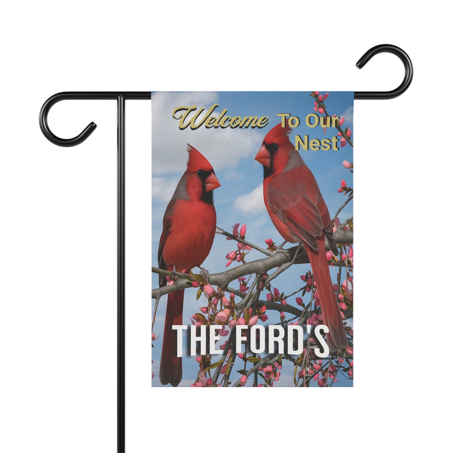 Personalized Cardinals Garden Flag/Banner