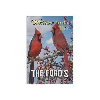 Personalized Cardinals Garden Flag/Banner