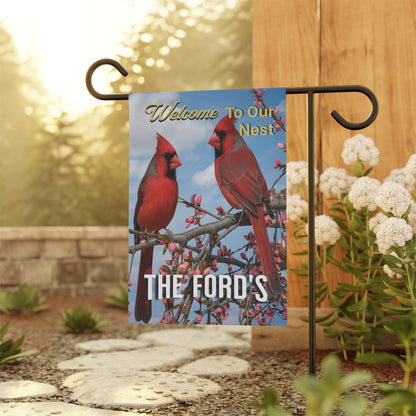 Personalized Cardinals Garden Flag/Banner