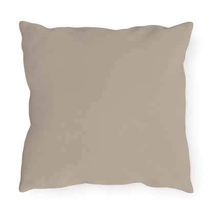 "Bird Lovers Live Here" Multicolored Birds-Tan Background" - Personalized Outdoor Pillow for Bird Lovers
