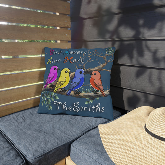 Bird Lovers Personalized Ourdoor PIlows