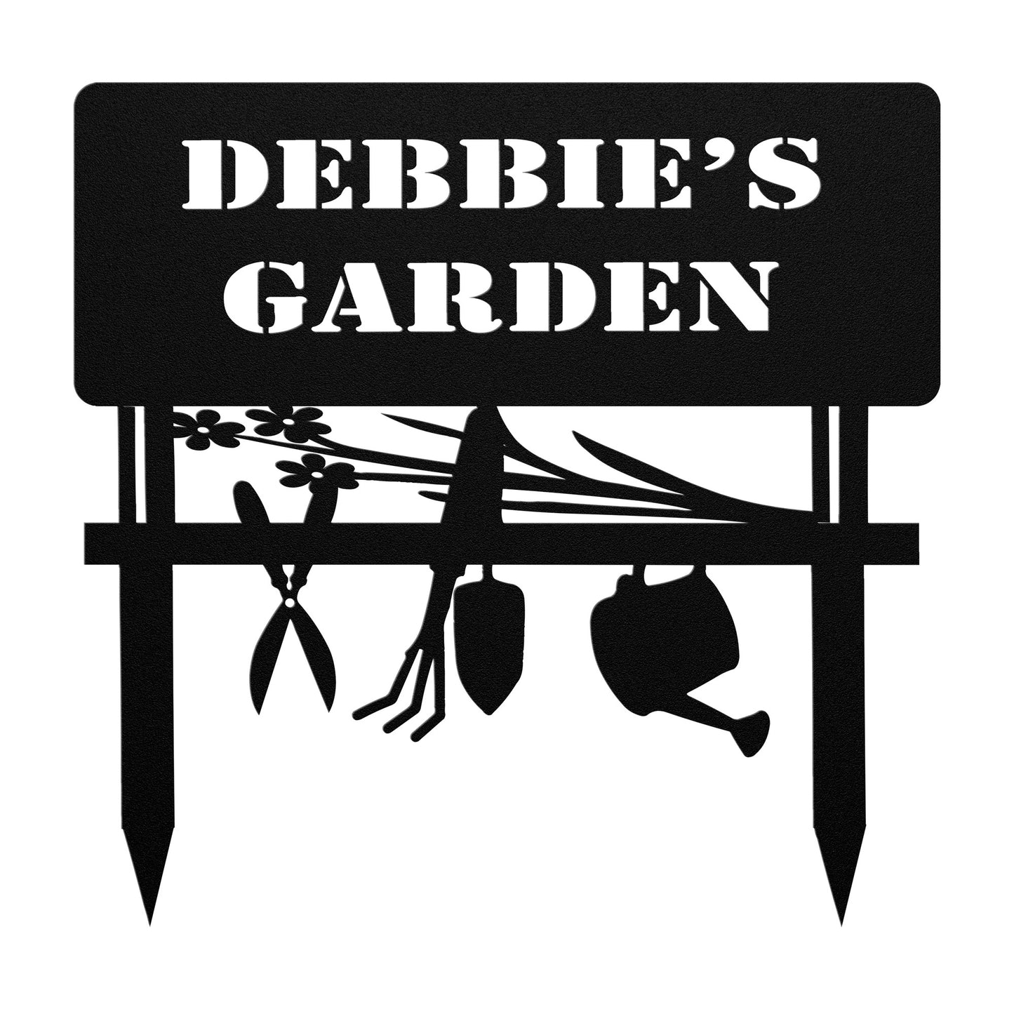 Personalized Metal Garden Tools Sign
