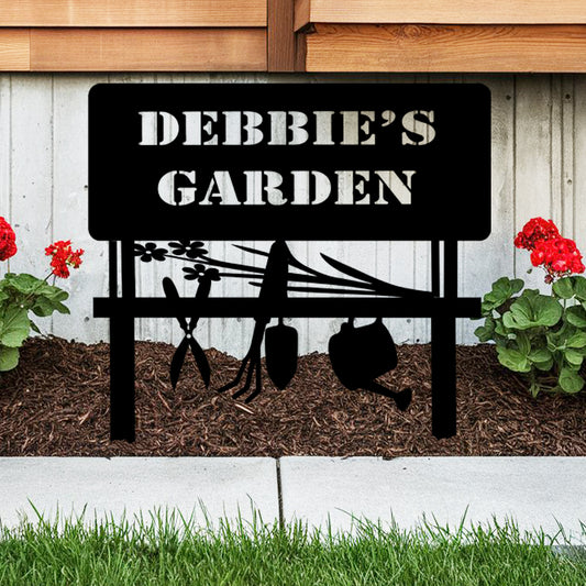 Personalized Metal Garden Tools Sign